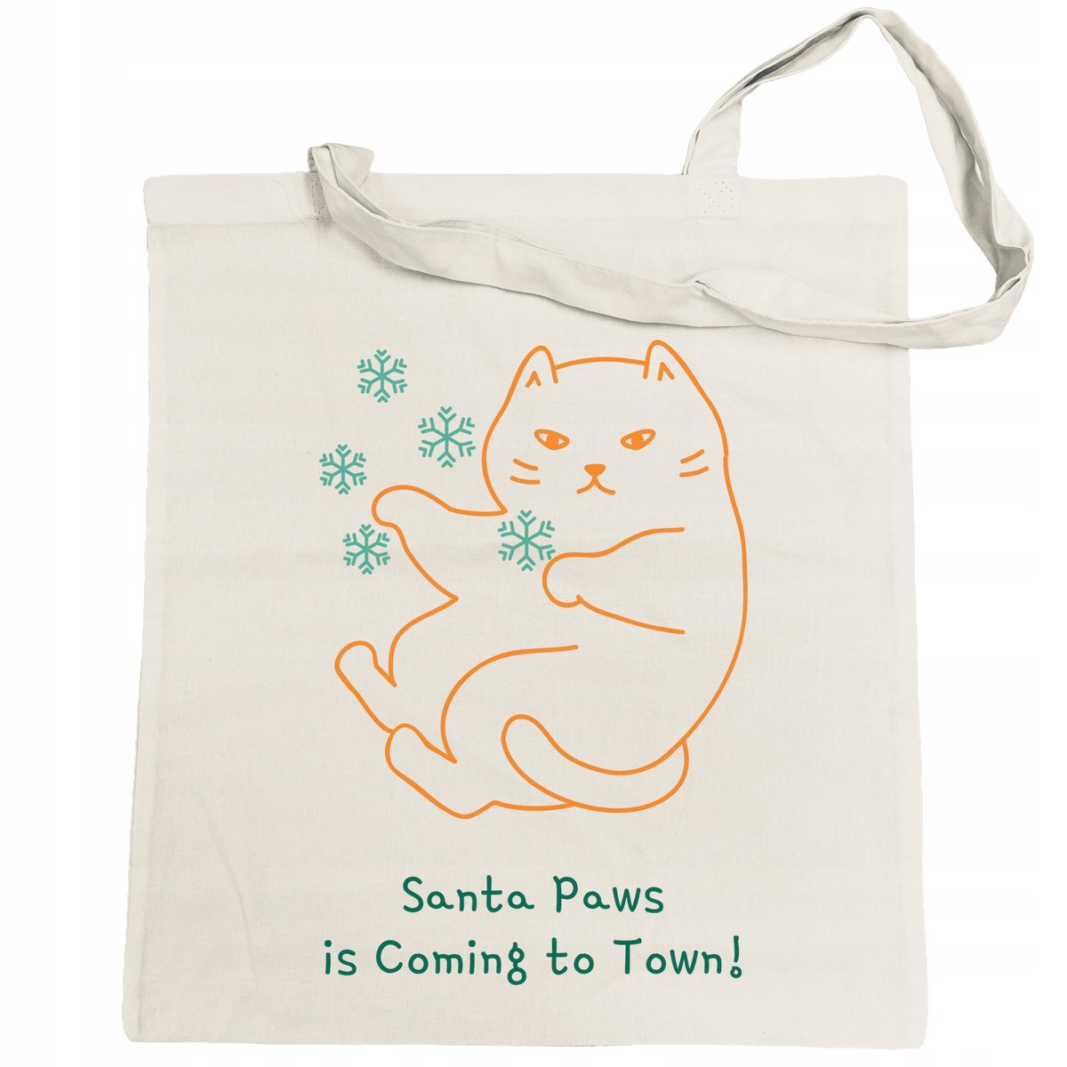 Torba na zakupy nadruk Świąteczny Kotek Łapki