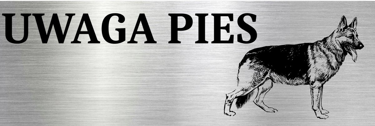 Ostrzegawcza Tabliczka aluminiowa Uwaga Pies Owczarek 15x10