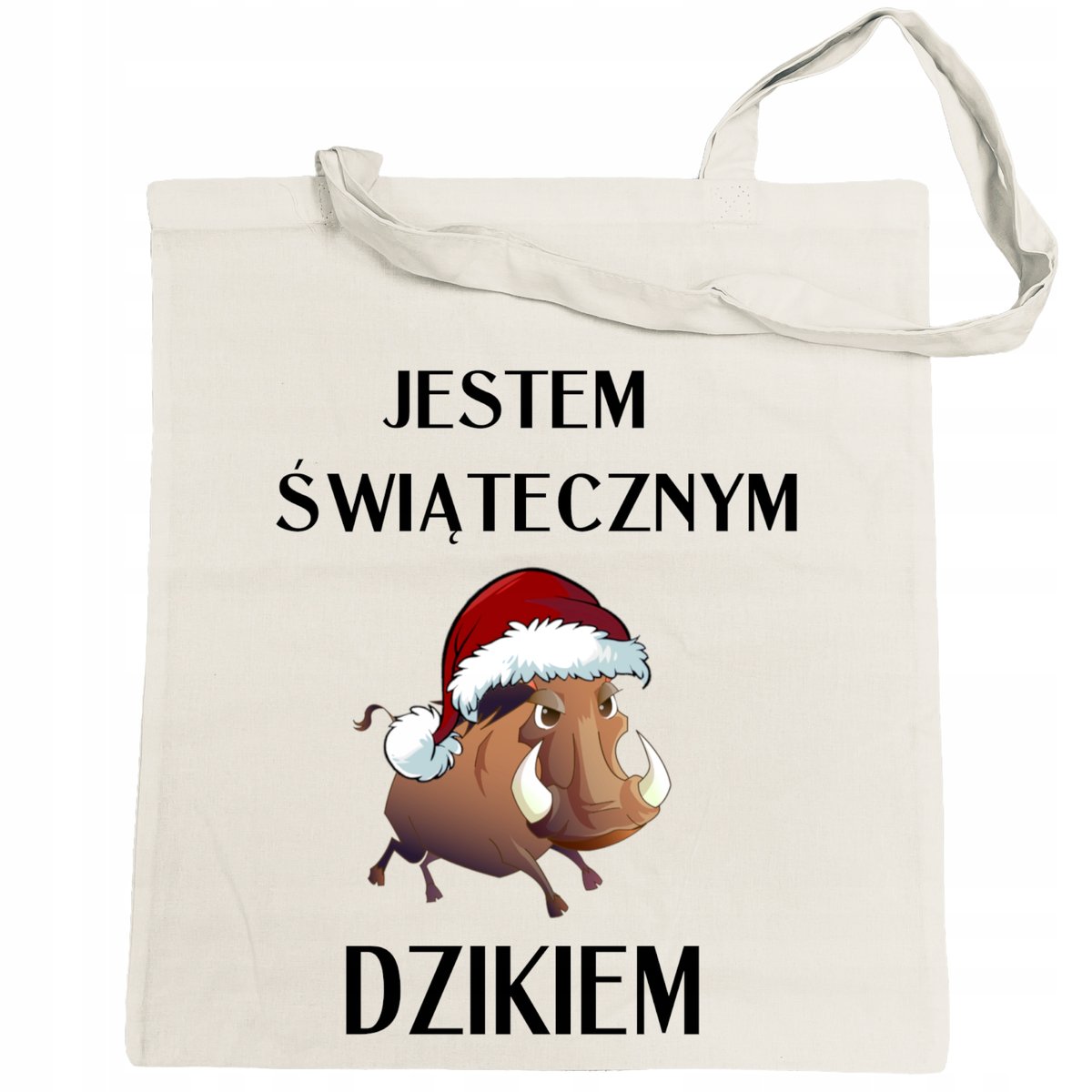 Torba na zakupy nadruk Świąteczny Dzik