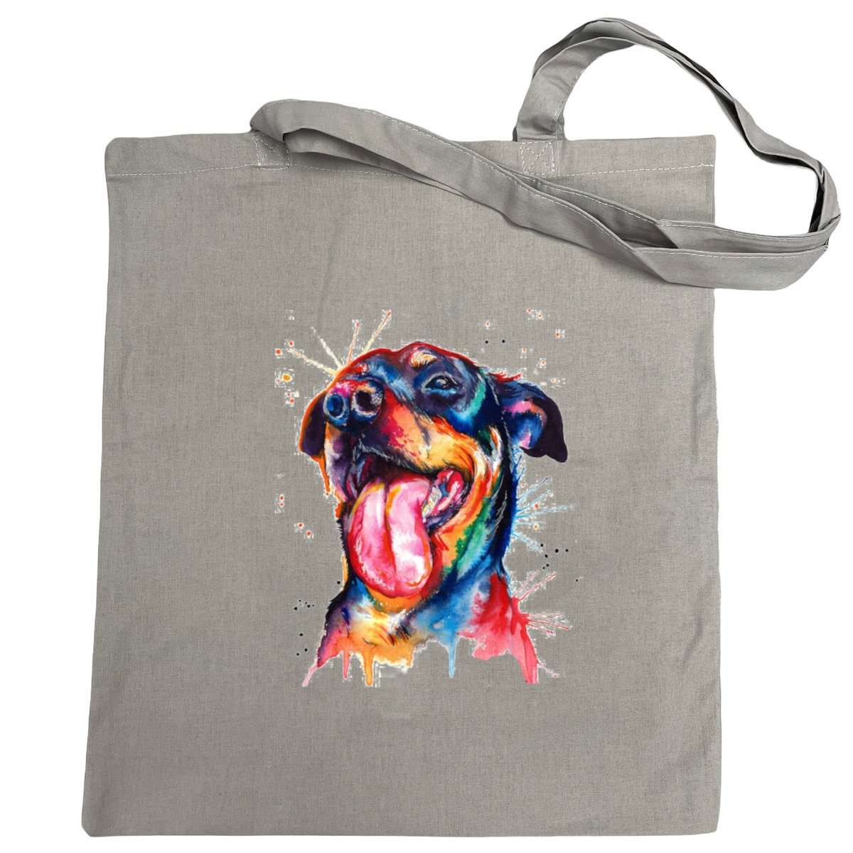 Torba na zakupy kolorowy nadruk pies Rottweiler