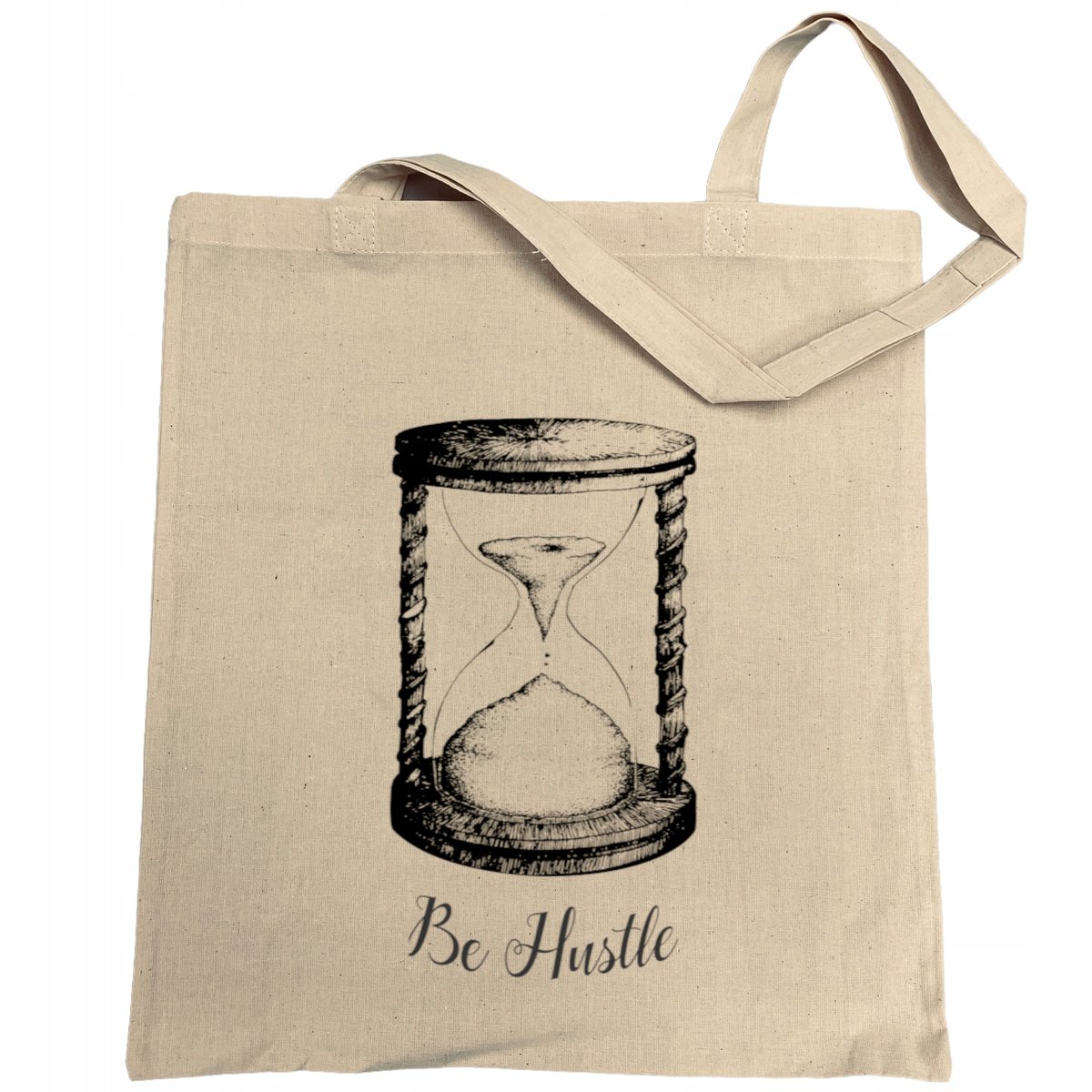 Torba na zakupy nadruk klepsydra BE HUSTLE