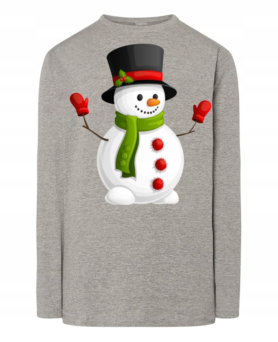 Longsleeve męski nadruk Świąteczny Bałwan Rozm.XXL