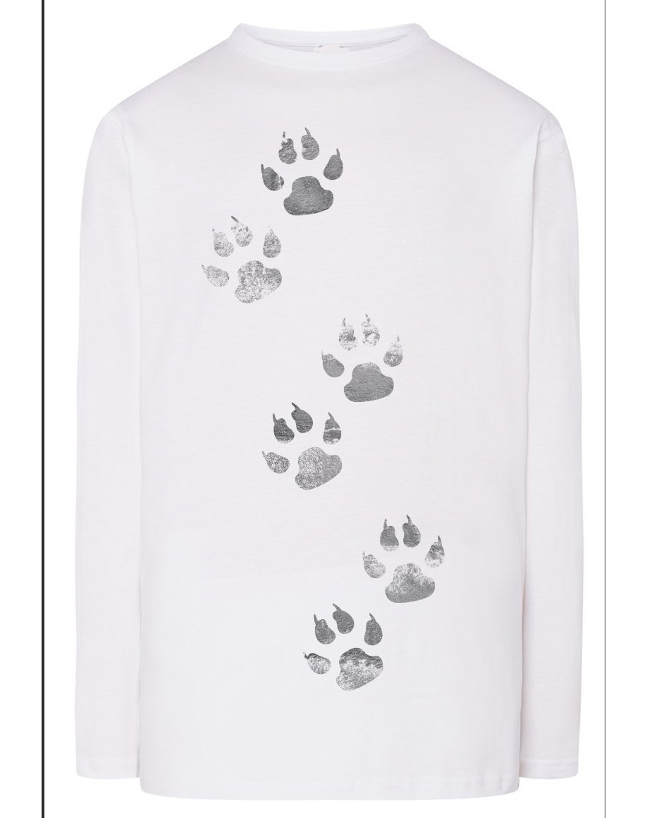 Longsleeve męski nadruk Ślady łap Łapy r.XS
