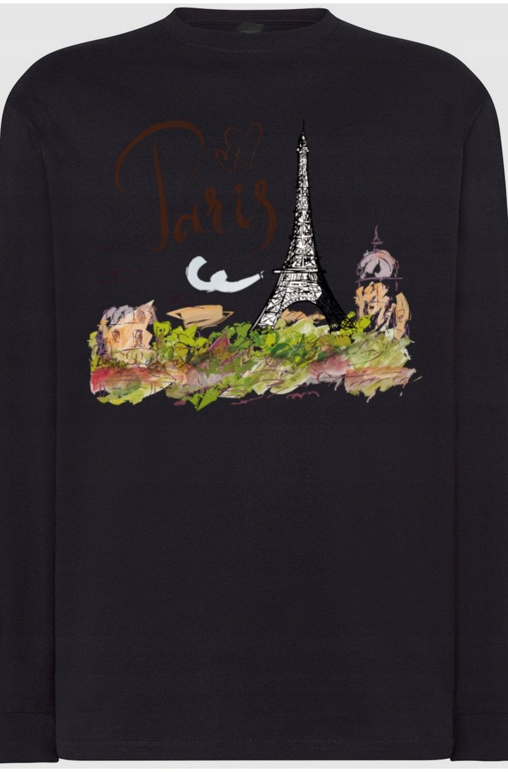 Paryż WIeża Eiffla Longsleeve Nadruk r.XL