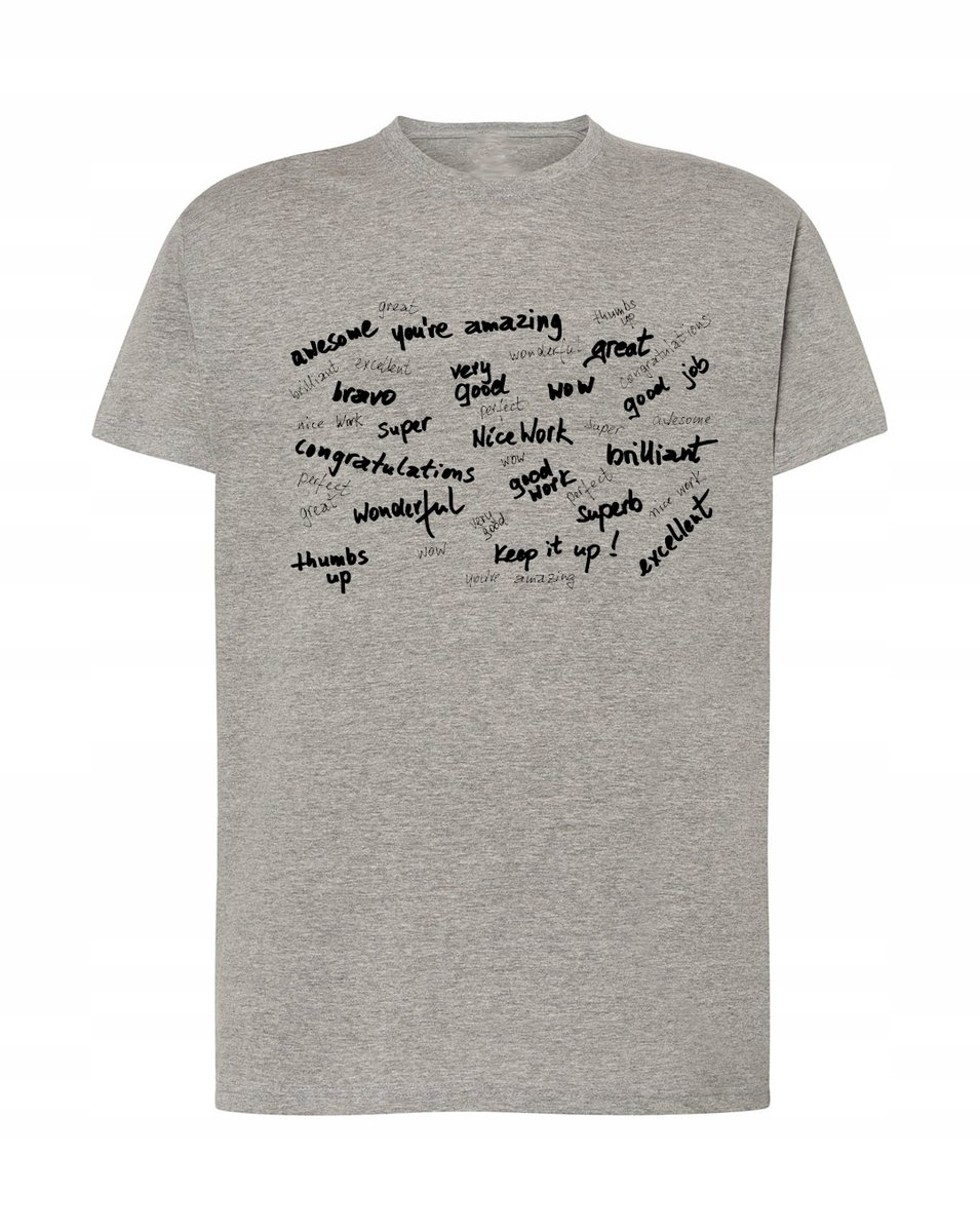 T-Shirt koszulka nadruk napisy Well Done r.XL