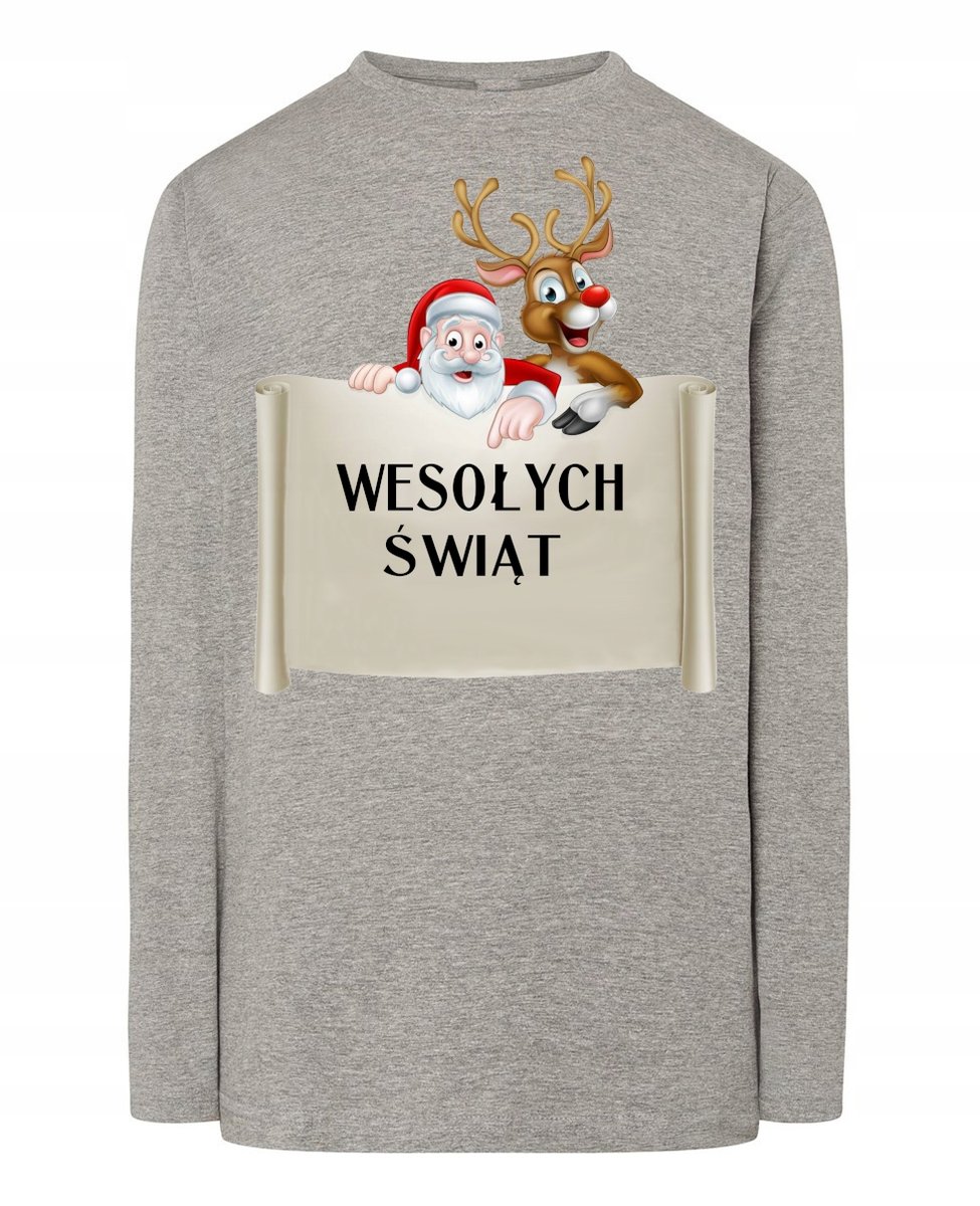 Longsleeve nadruk Wesołych Świąt Rozm.M