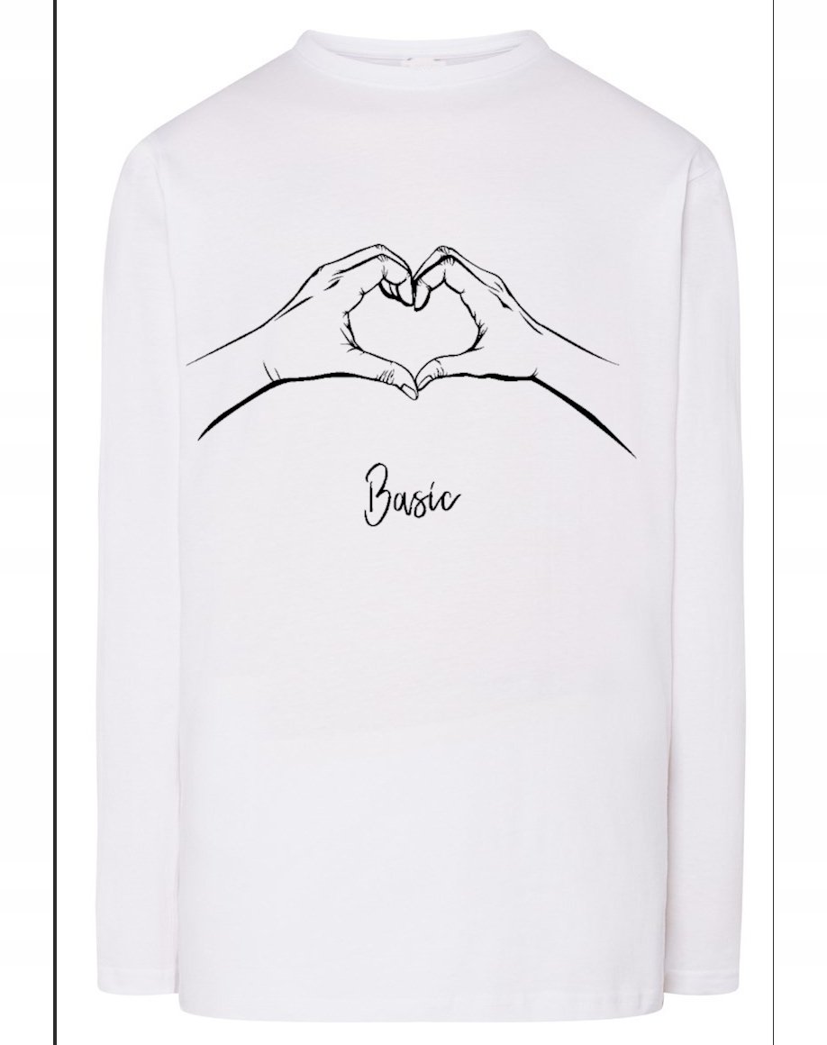 Walentynki Longsleeve = Basic Love MIŁOŚĆ r.XS