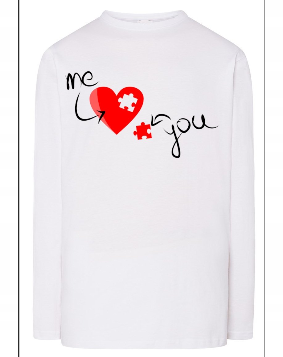 Walentynki Longsleeve nadruk Ty i Ja Miłość r.M