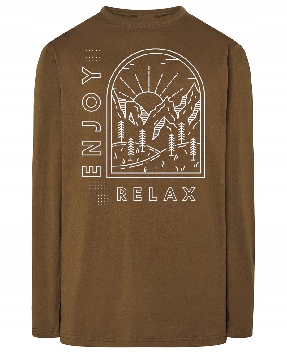 Longsleeve fajny nadruk ENJOY RELAX GÓRY r.3XL