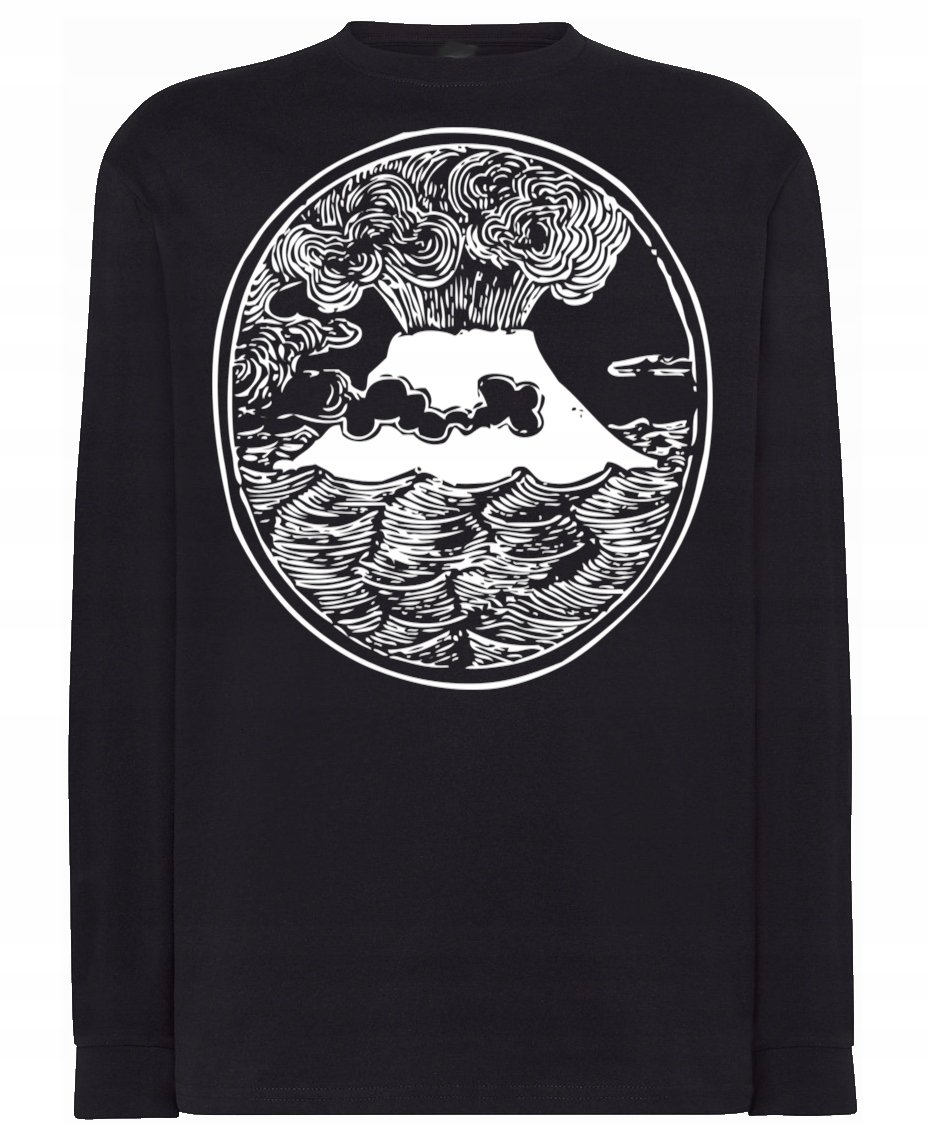 Longsleeve męski fajny nadruk WULKAN r.XL