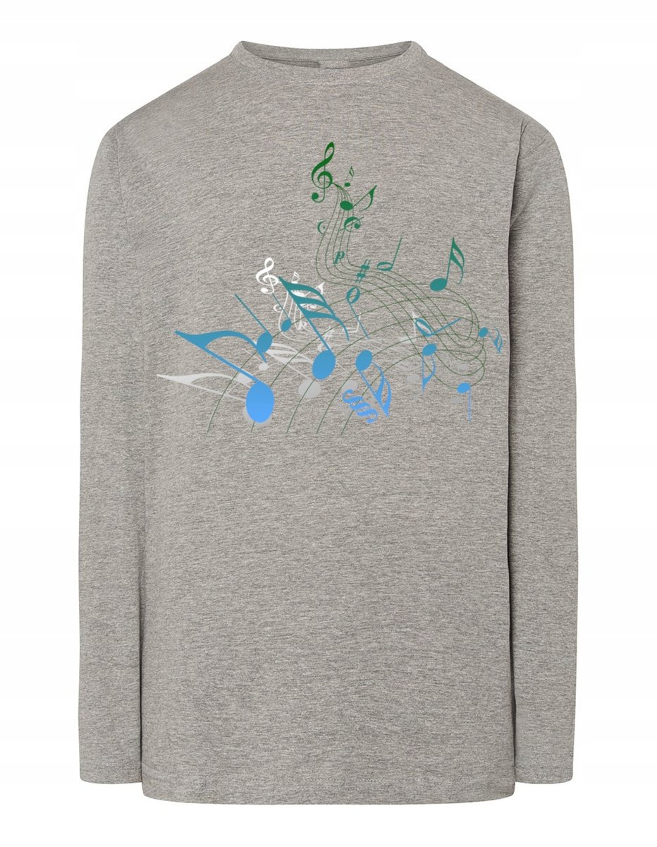 Longsleeve męski nadruk NUTKI NUTY MUZYKA r.S
