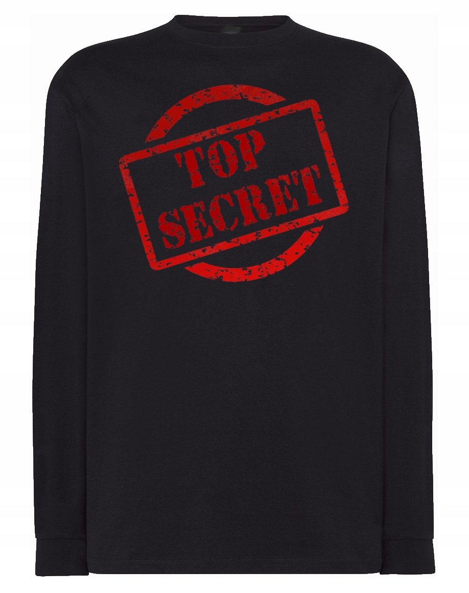 Longsleeve męski nadruk napis TOP SECRET r.L