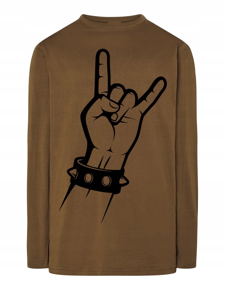 Longsleeve muzyczny nadruk ręka Rock'n Roll r.3XL