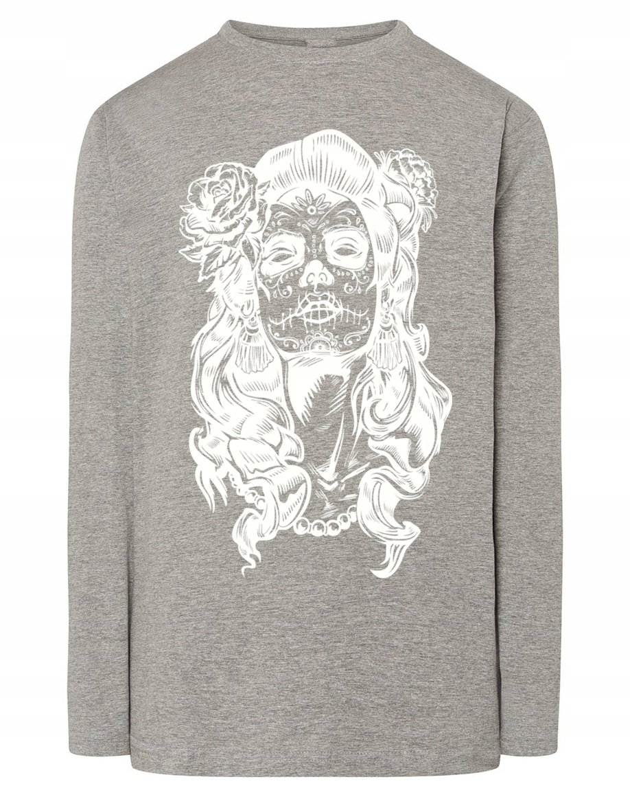 Longsleeve męski nadruk kobieta CZASZKA r.XL