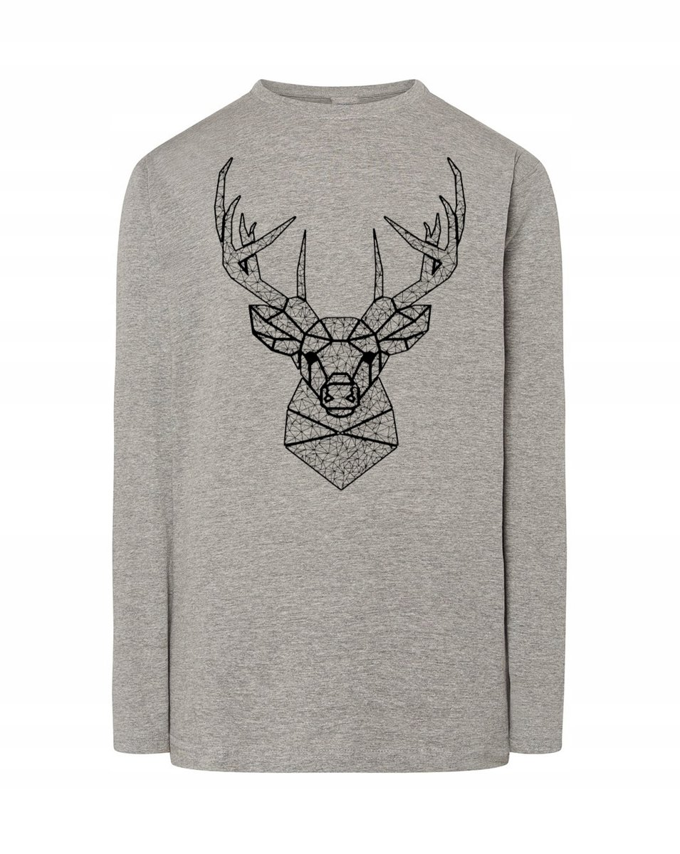 Longsleeve męski nadruk art line JELEŃ r.XL