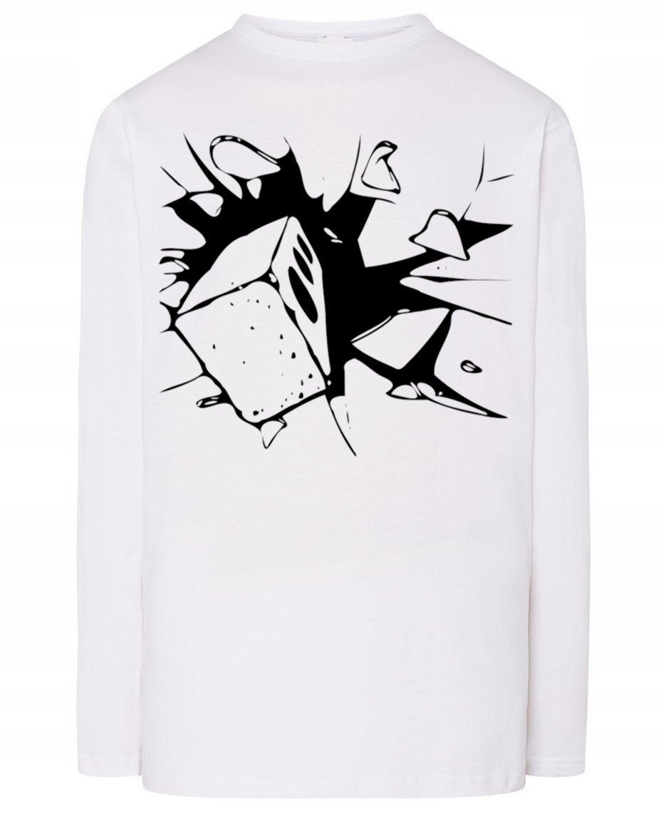 Longsleeve męski nadruk CEGŁA TRZASK r.3XL