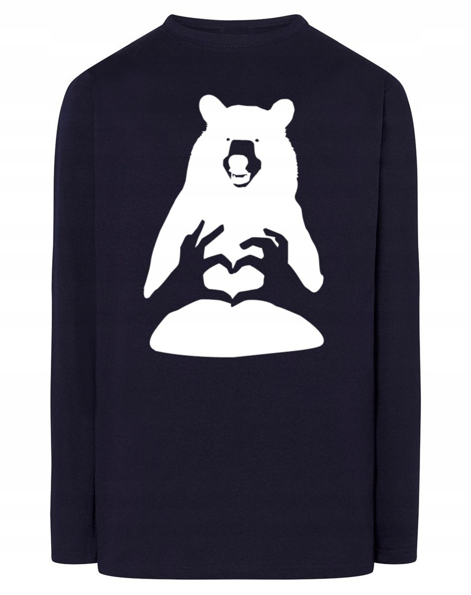 Longsleeve nadruk miłość Niedźwiedź Love r.3XL