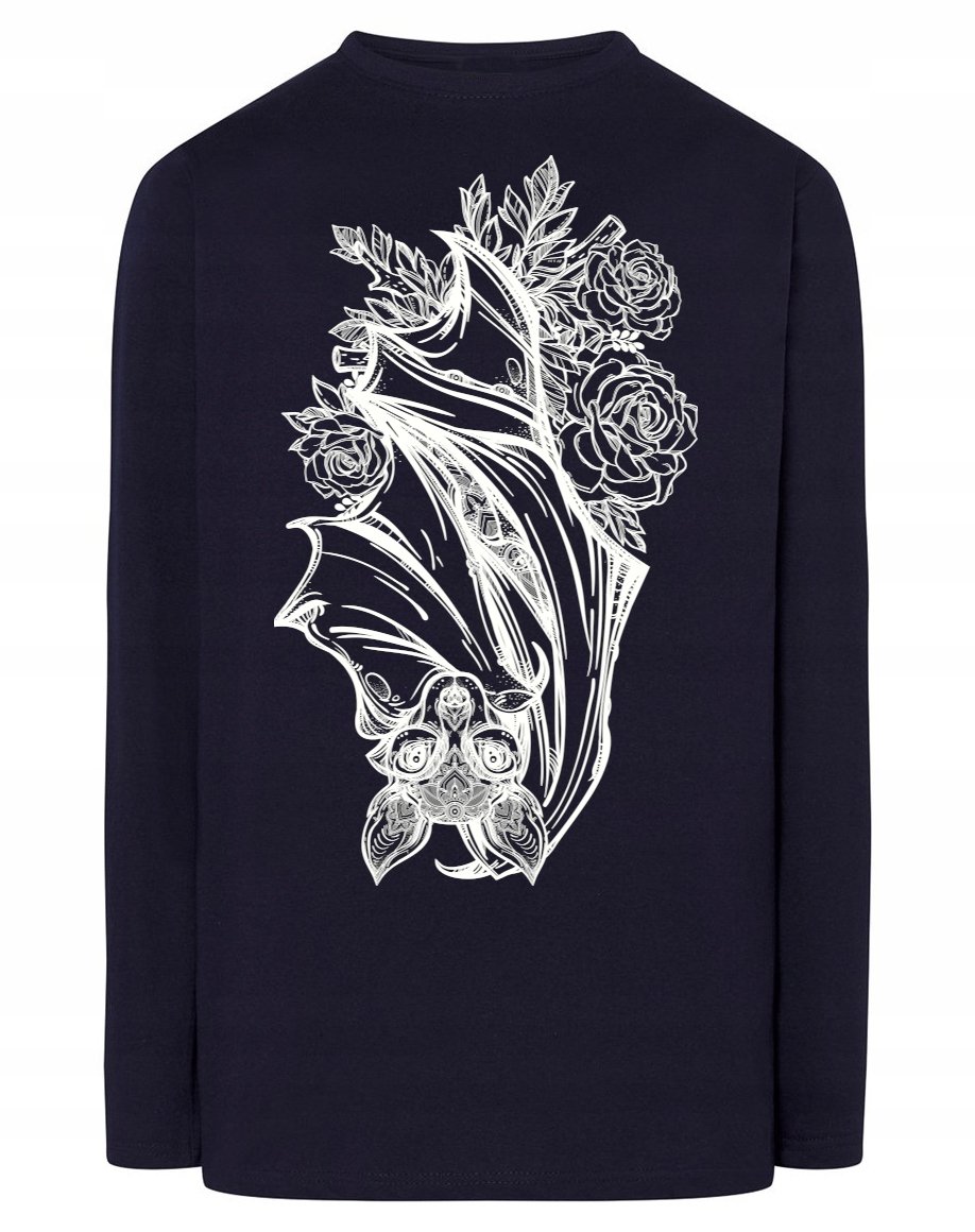 Longsleeve męski fajny nadruk NIETOPERZ r.XXL