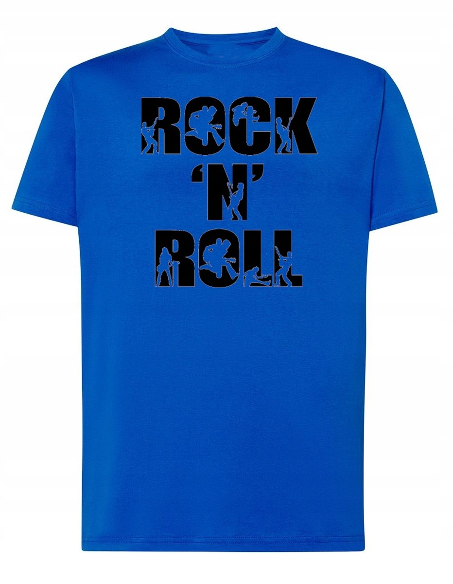 T-Shirt męski nadruk napis Rock'n Roll r.S
