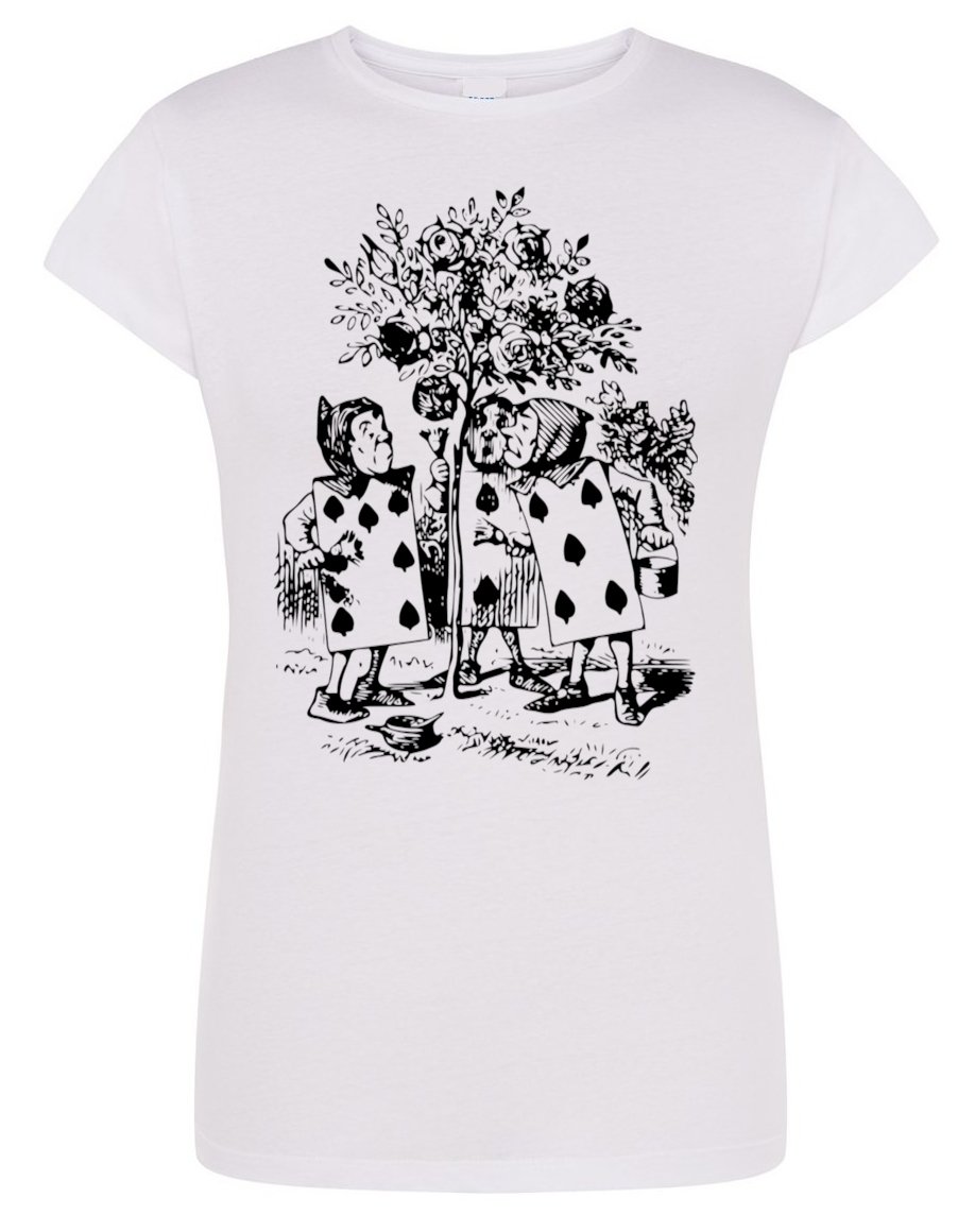 T-Shirt damski nadruk Karty Alicja w Krainie r.XL