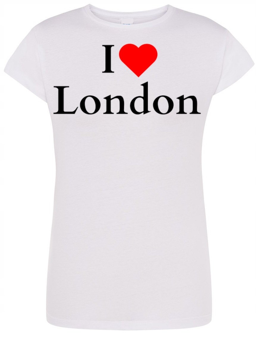 T-Shirt damski nadruk I Love London Kocham Londyn XL