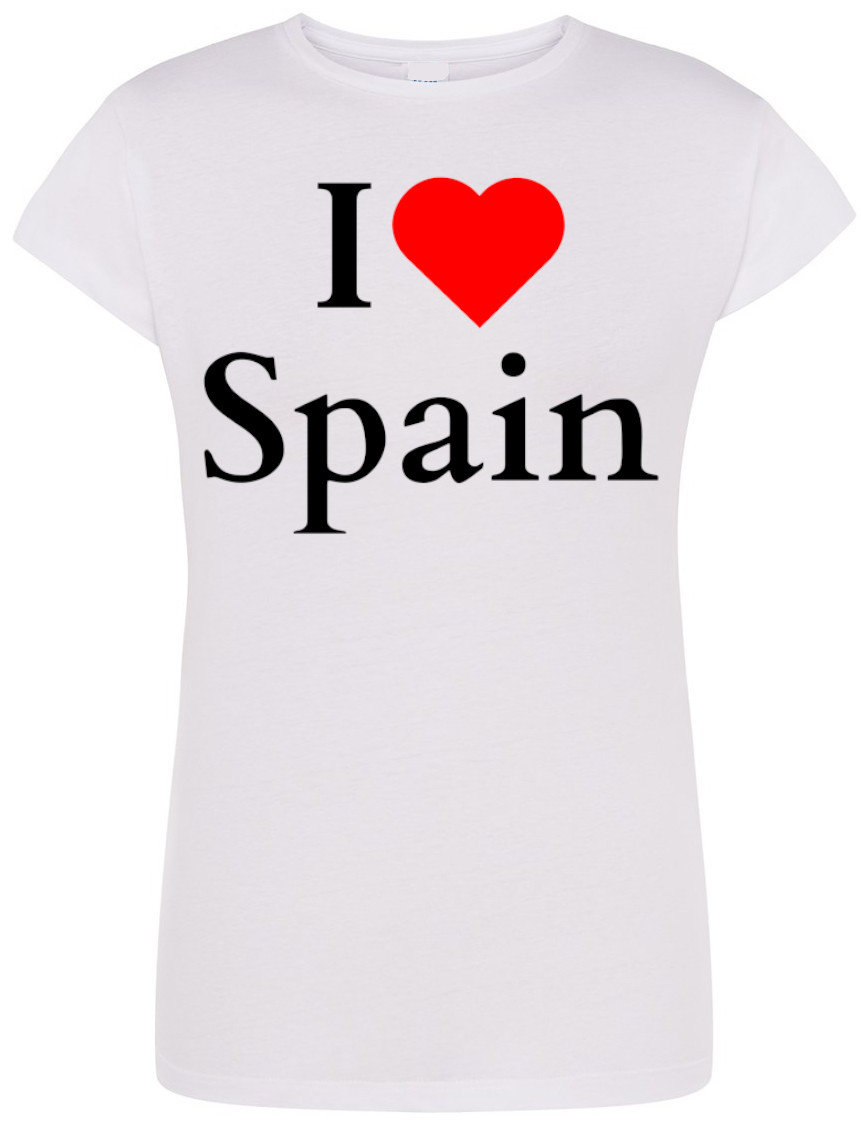 T-Shirt damski I Love Spain Kocham Hiszpanie L