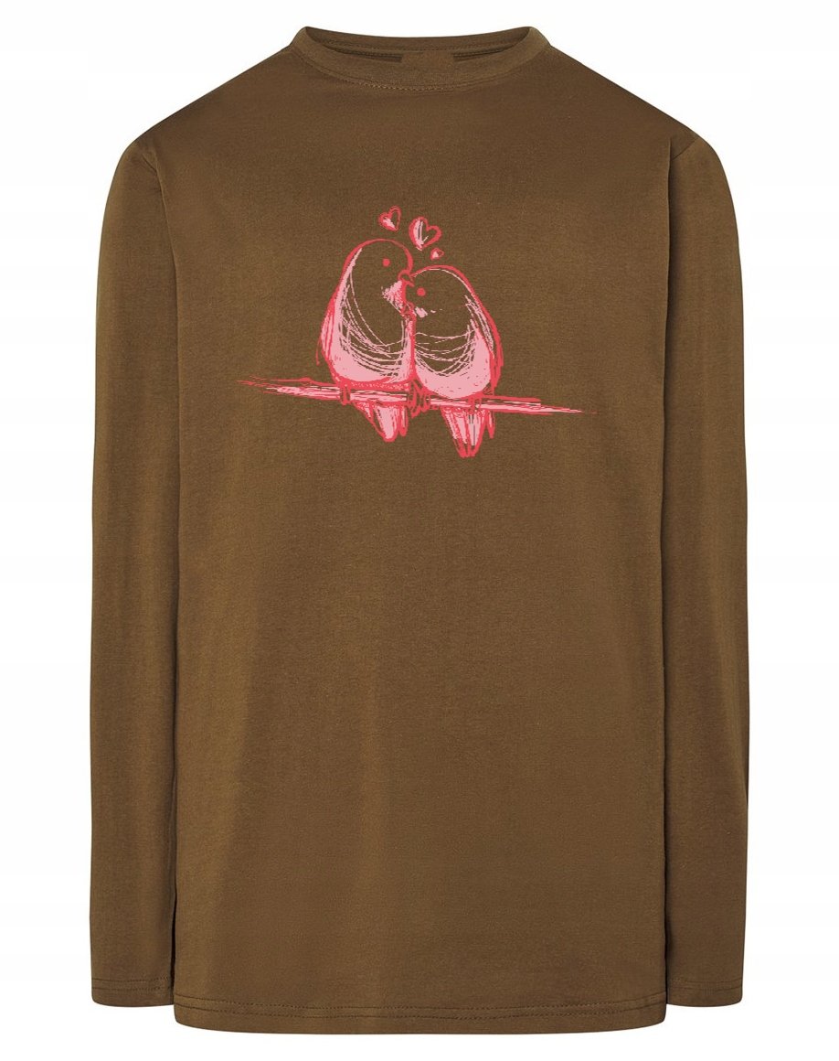 Walentynki Longsleeve nadruk Ptaki Miłość r.XL