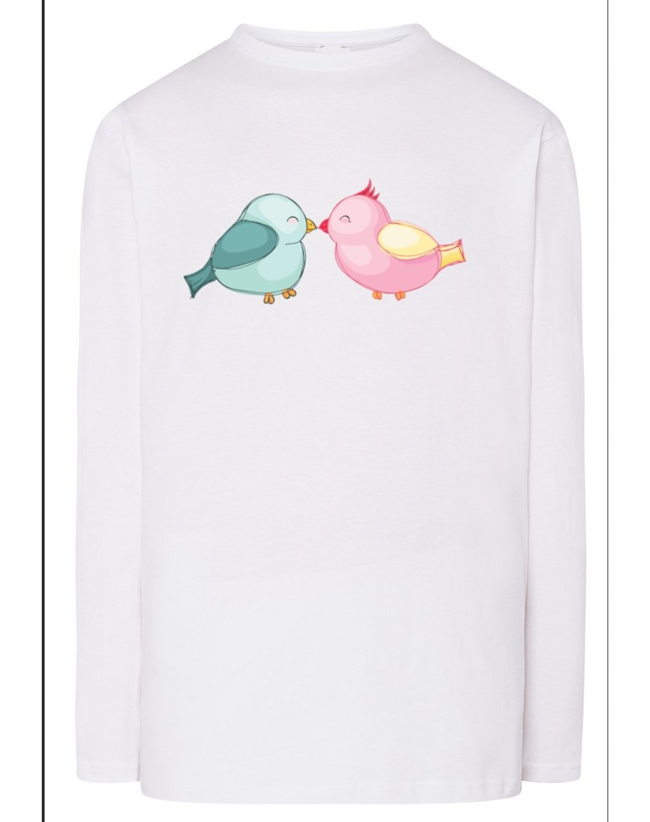 Walentynki Longsleeve nadruk Gołąbki Miłość r.4XL