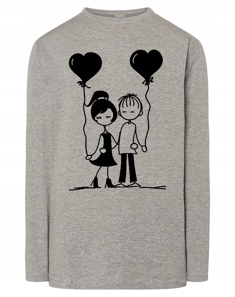 Walentynki Longsleeve męski nadruk Para Serce 3XL