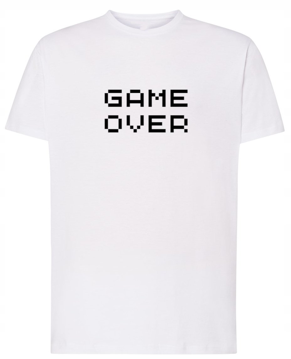Fajny T-Shirt napis nadruk GAME OVER Rozm.XS