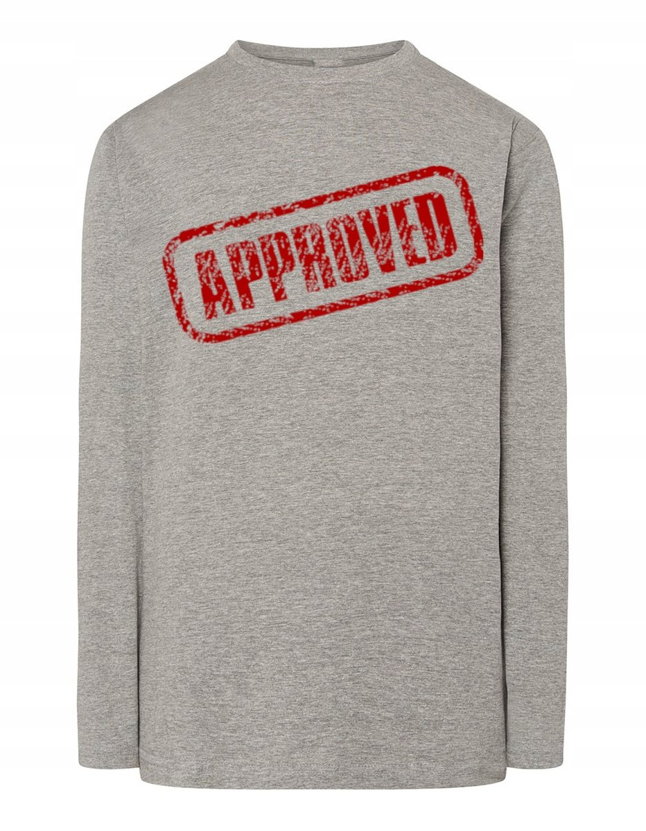 Longsleeve męski nadruk napis APPROVED r.M
