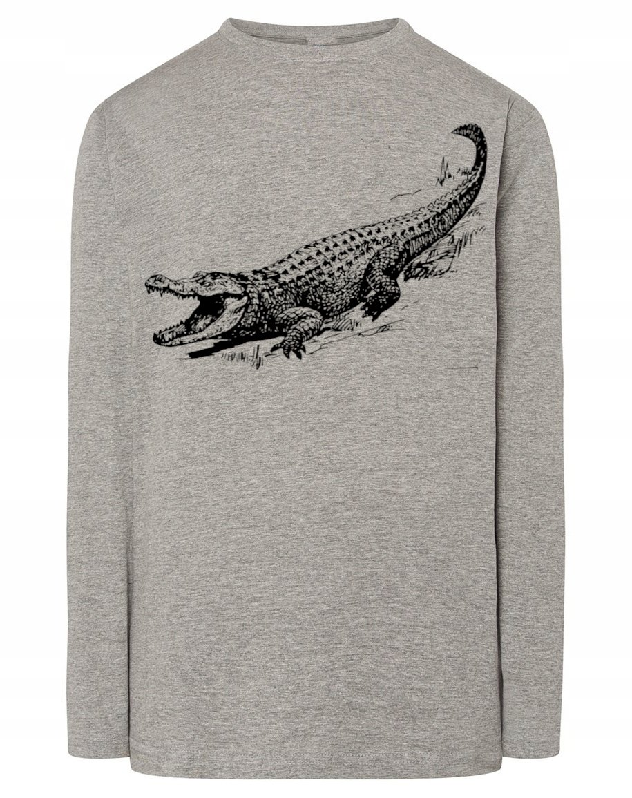 Longsleeve męski nadruk ZWIERZĘ ALIGATOR r.S