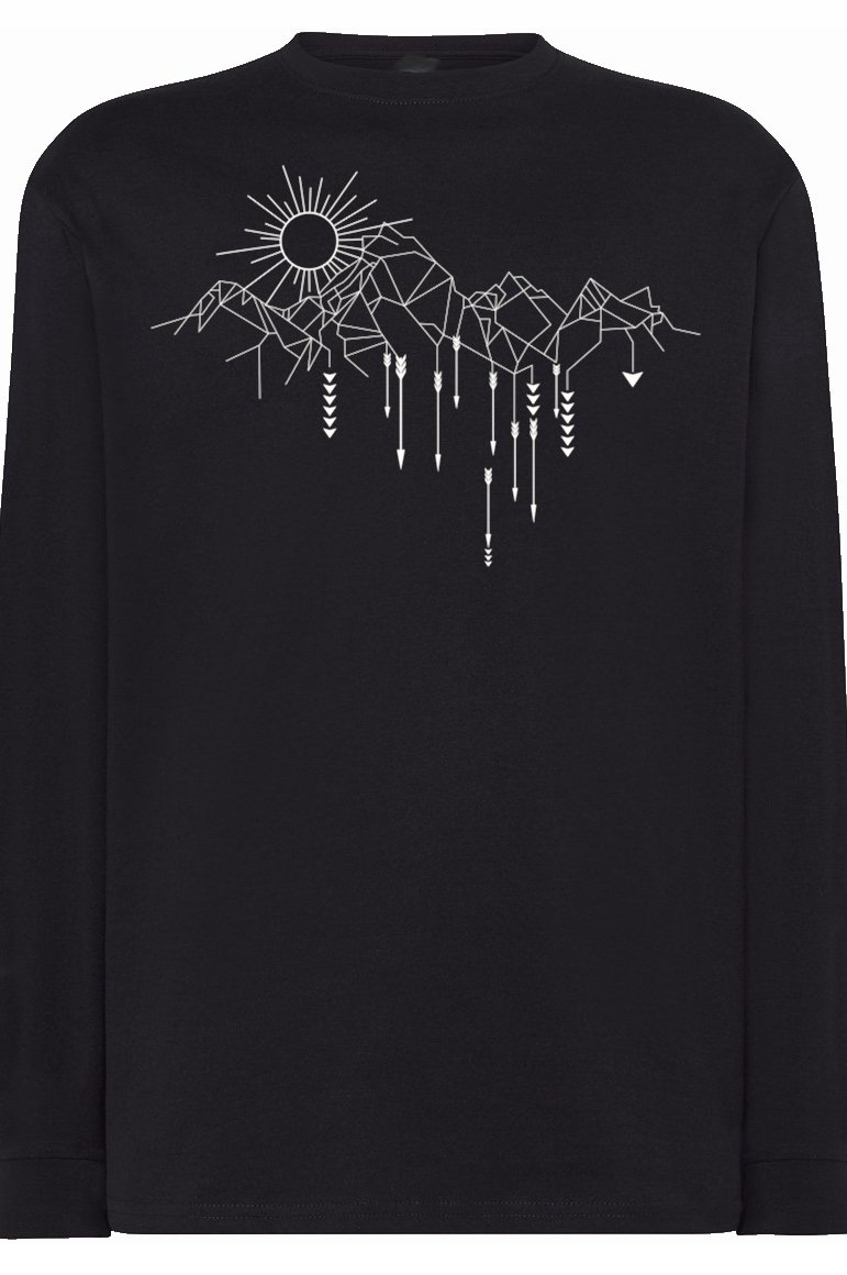 Longsleeve męski nadruk art line GÓRY r.S