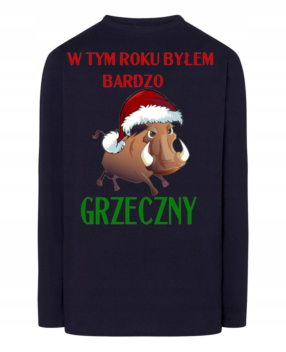 Longsleeve święta nadruk Byłem Grzeczny Rozm.5XL