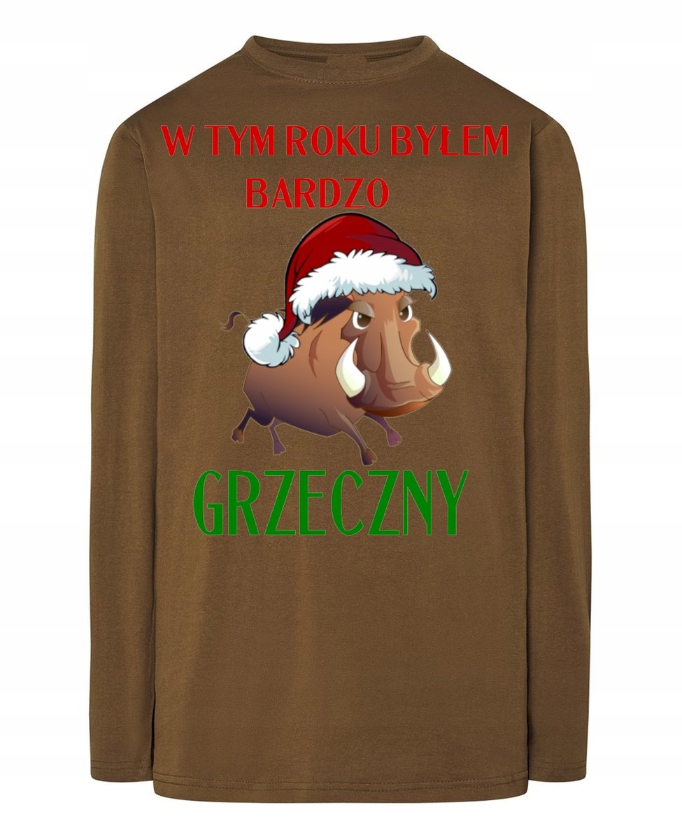 Longsleeve święta nadruk Byłem Grzeczny Rozm.XXL