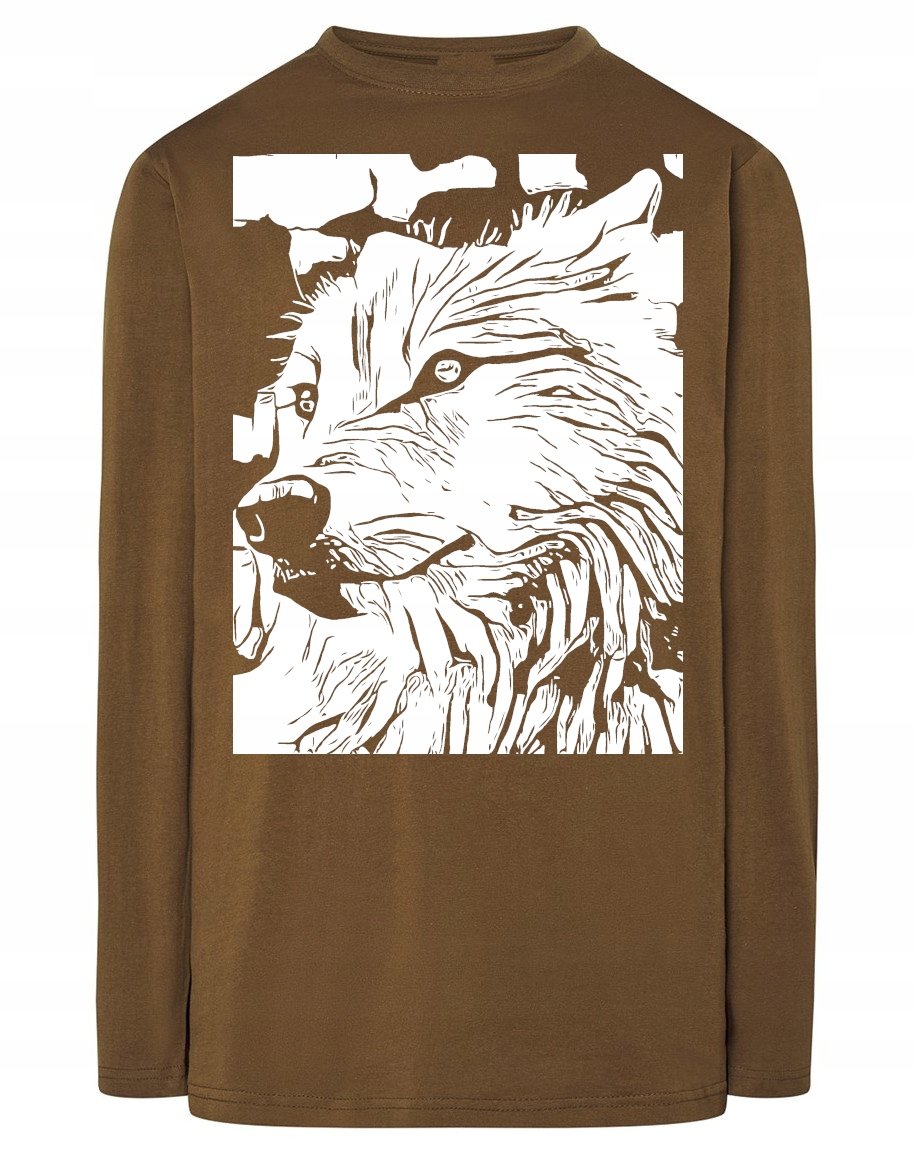 Longsleeve męski fajny nadruk WILK r.L
