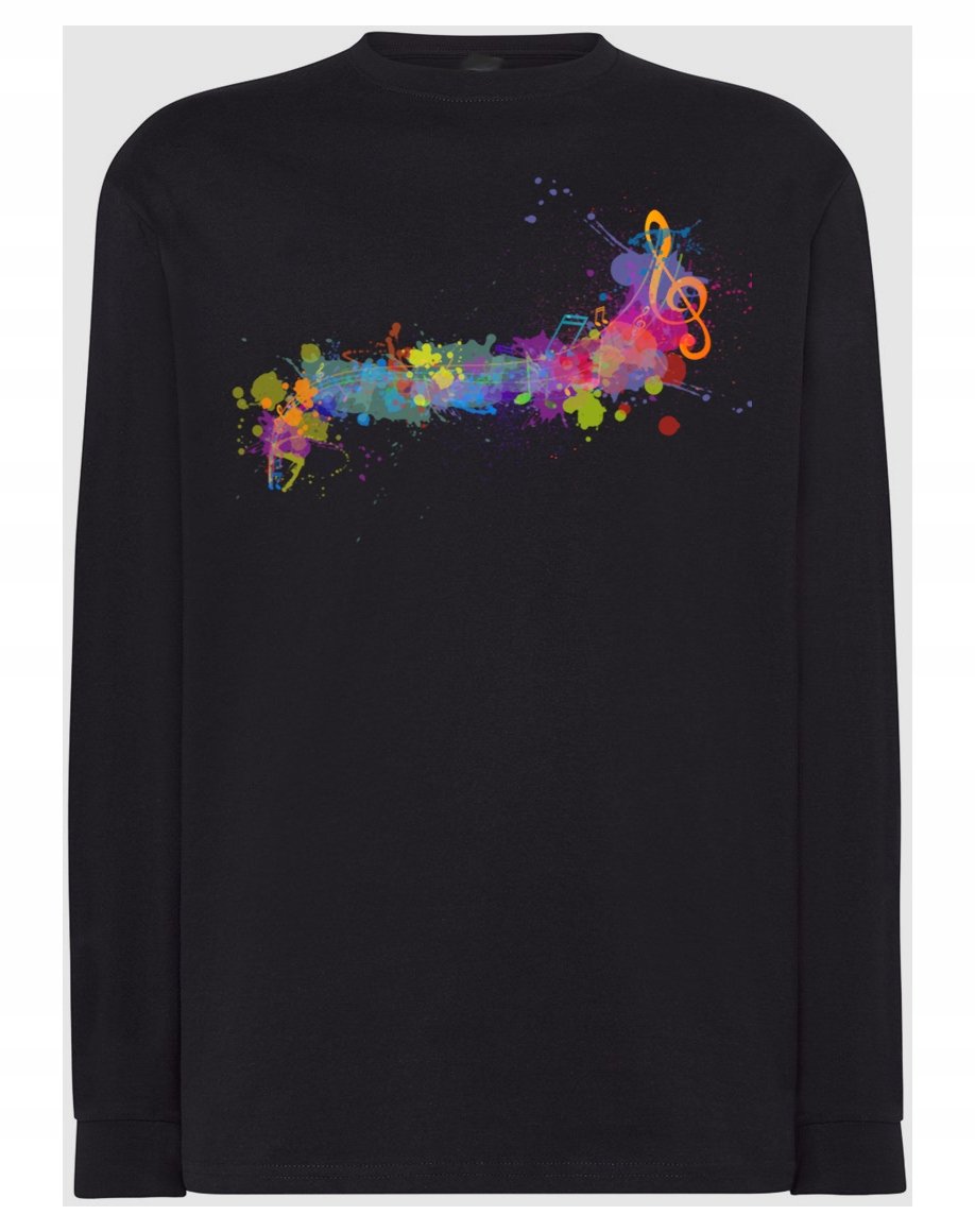 Longsleeve męski nadruk Muzyka Nutki r.3XL