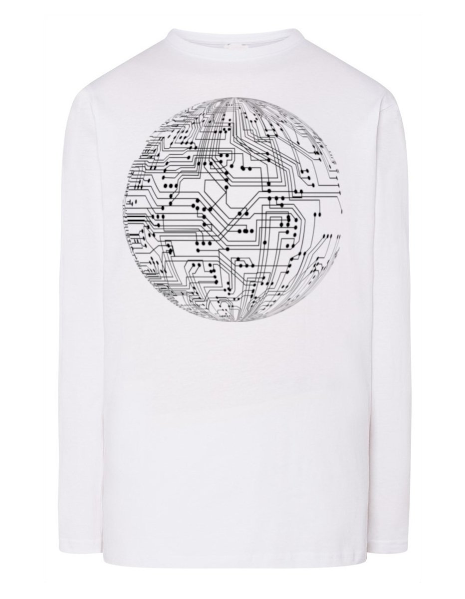 Longsleeve męski fajny nadruk ŚCIEŻKA PCB r.5XL