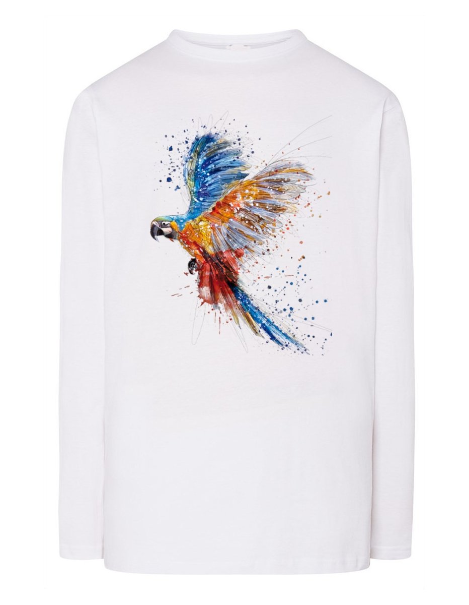 Longsleeve męski kolorowy nadruk PAPUGA r.L