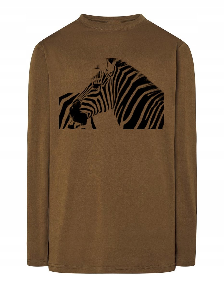 Longsleeve męski nadruk ZWIERZĘ ZEBRA r.L