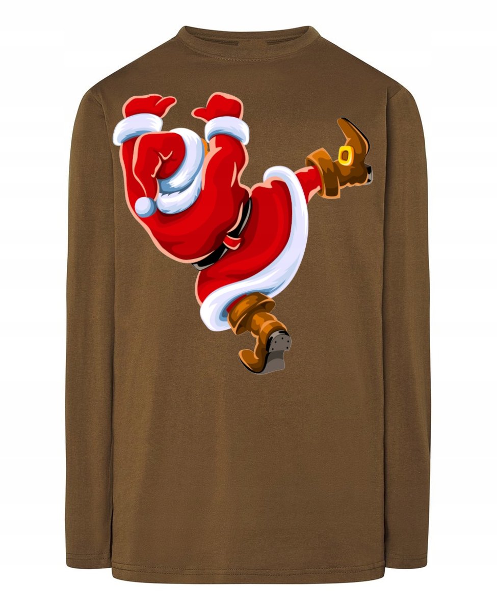 Longsleeve męski nadruk Spadający Mikołaj Rozm.4XL