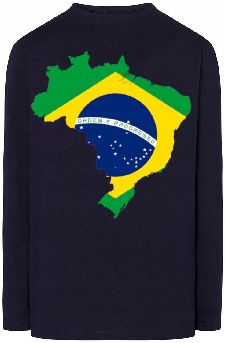 Brazylia Flaga Męski Modny Longsleeve Rozm.XS
