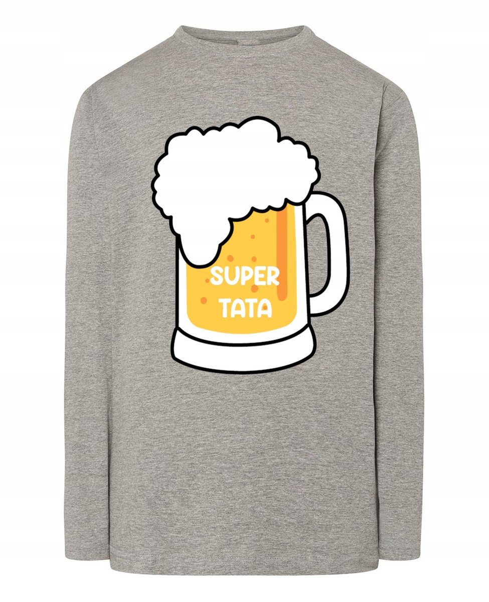 Longsleeve na Dzień Taty Prezent kufel pi_wa Super TATA r.XS