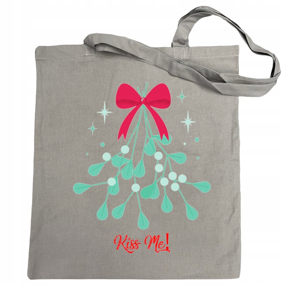 Torba na zakupy Świąteczny nadruk Jemioła KISS ME
