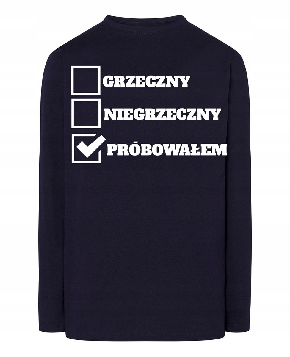 Longsleeve męski Świąteczny Mikołaj Grzeczny Niegrzeczny r.S