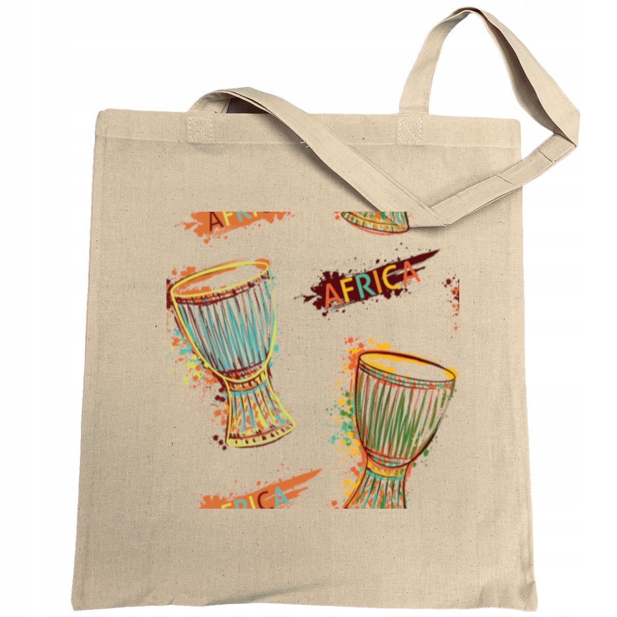 Torba na zakupy ciekawy nadruk bębenki Afryka