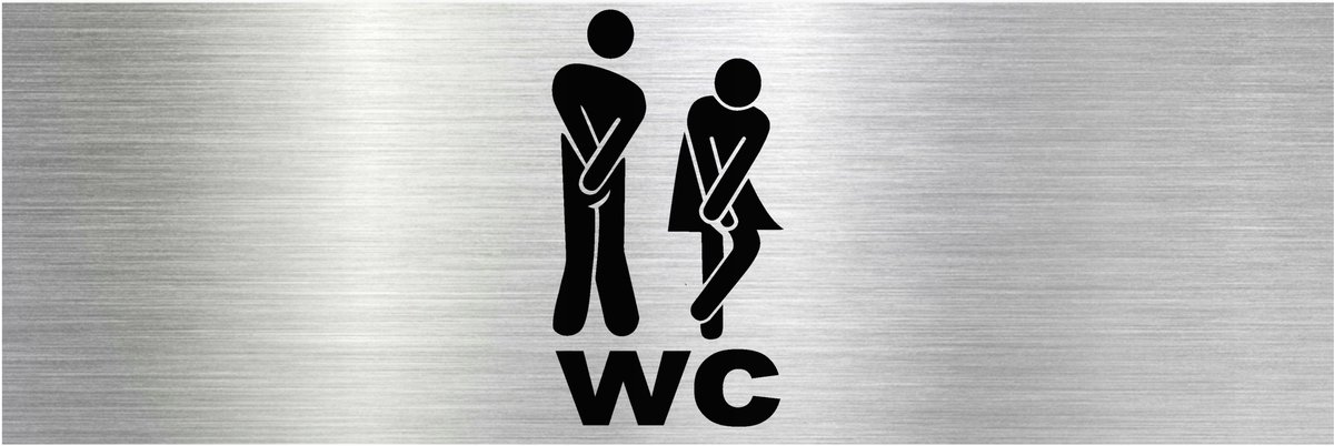 Tabliczka aluminiowa na drzwi Napis WC 15x10 Nierdzewna