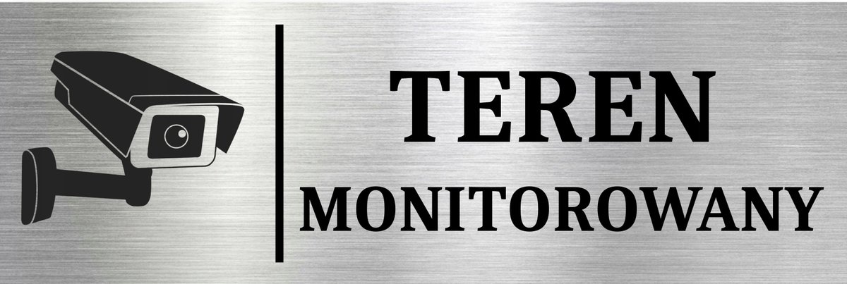 Tabliczka Informująca Ostrzegawcza TEREN MONITOROWANY MONITORING 15x10