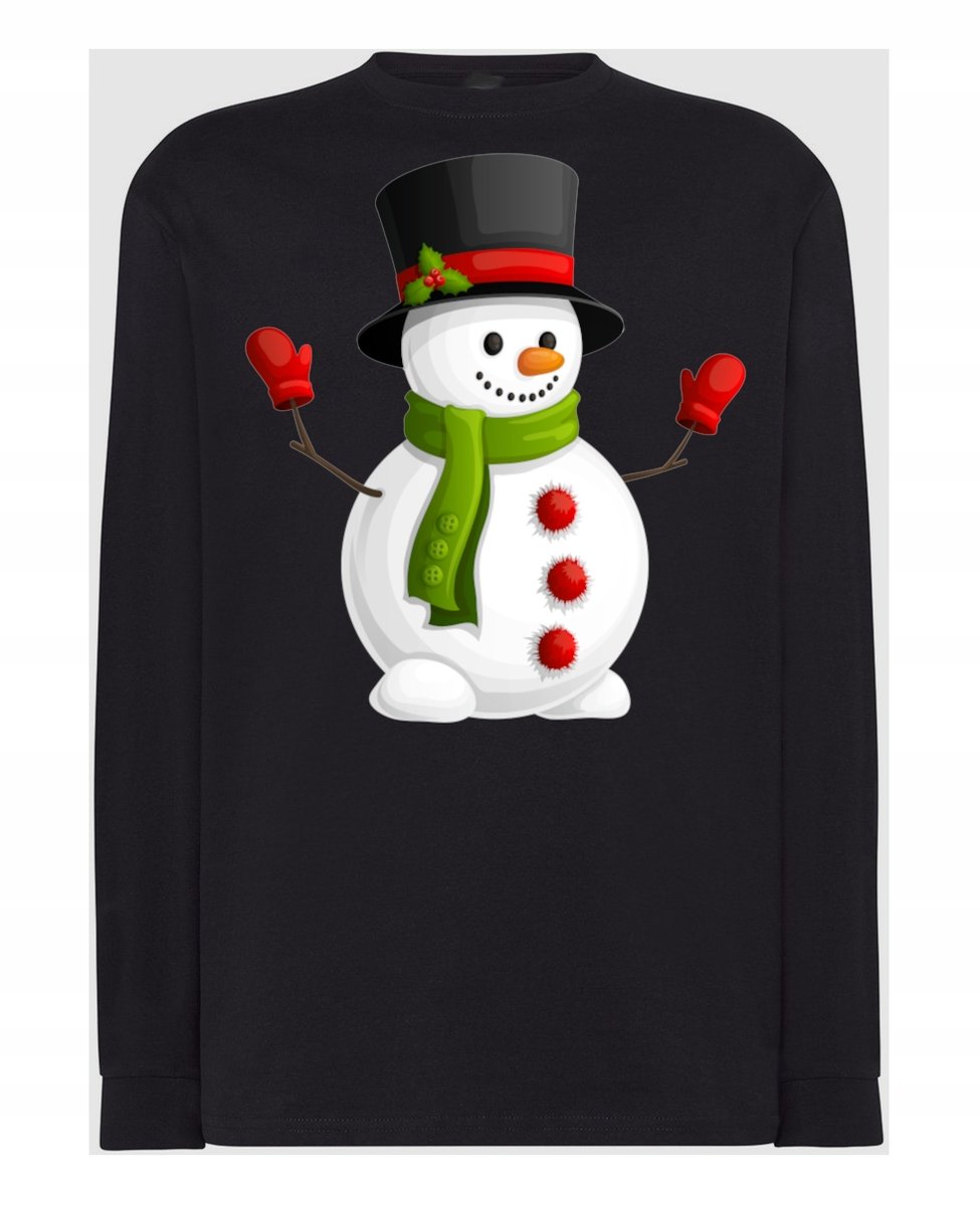 Longsleeve męski nadruk Świąteczny Bałwan Rozm.3XL