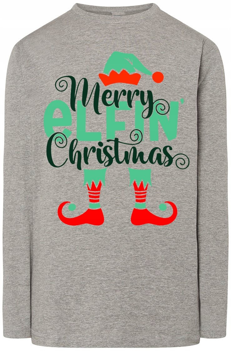 Elf Świąteczna Bluza Longsleeve Modna Męska R.M